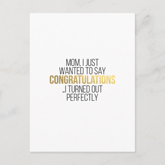 Funny Moederdag Quote voor MOM Briefkaart (Voorkant)