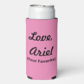 Funny Moederdag - Roze en zwart - Seltzer Blikjeskoeler (Seltzer Achterkant)