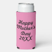 Funny Moederdag - Roze en zwart - Seltzer Blikjeskoeler (Seltzer Voorkant)