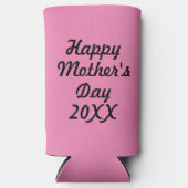 Funny Moederdag - Roze en zwart - Seltzer Blikjeskoeler (Voorkant)