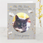 Funny Moederdag Surprise gepersonaliseerd van Cat Kaart (Gele Bloem)