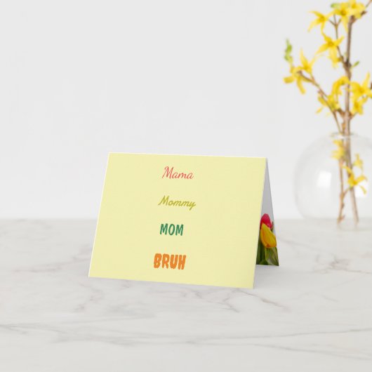 Funny Moederdag Wenskaart Kaart (Gele Bloem)
