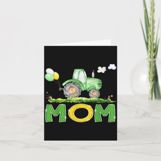 Funny Mom Birthday Boy Tractor Farm Truck Matching Kaart (Voorkant)