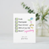Funny Mom Checklist Briefkaart (Staand voorkant)