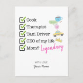 Funny Mom Checklist Briefkaart (Voorkant)