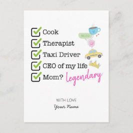 Funny Mom Checklist Briefkaart