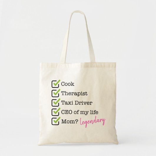 Funny Mom Checklist Tote Bag (Voorkant)