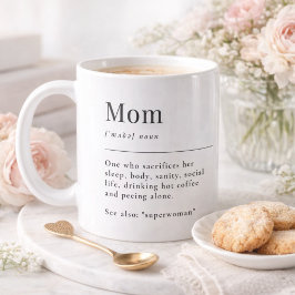 Funny Mom Definition Mug With Photo Grid Koffiemok