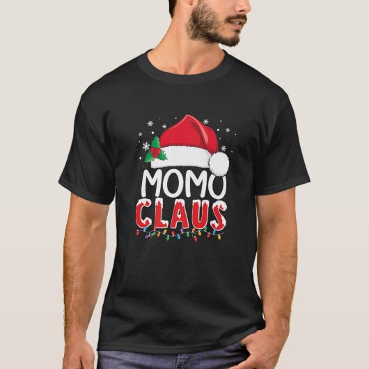 Funny Momo Claus Kerstmis Pajamas Santa T-shirt (Voorkant)