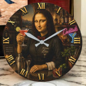 Funny Mona Lisa Bartender Cocktail Bar Decor Grote Klok