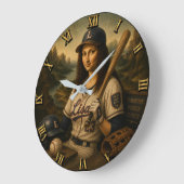 Funny Mona Lisa Baseball Grote Klok (Hoek)
