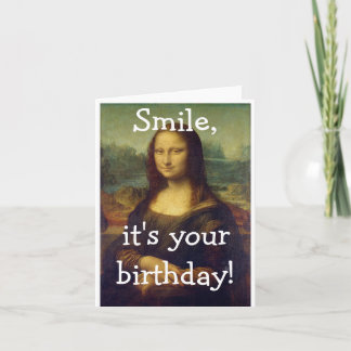 Funny Mona Lisa Birthday Kaart