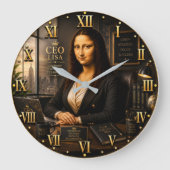 Funny Mona Lisa CEO Lisa Executive Office Decor Grote Klok (Voorkant)