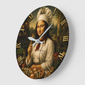 Funny Mona Lisa Chef Kitchen Decor Grote Klok (Hoek)
