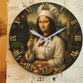 Funny Mona Lisa Chef  Kitchen Decor Grote Klok