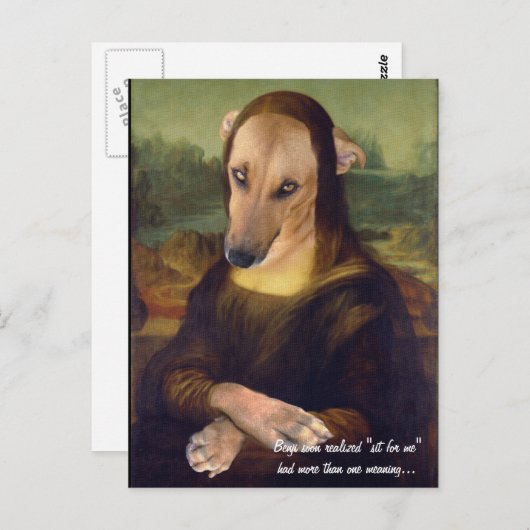 Funny Mona Lisa Dog Meme Afbeelding Briefkaart (Voorkant / Achterkant)