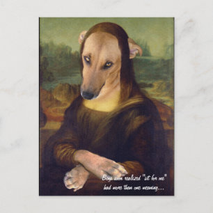 Funny Mona Lisa Dog Meme Afbeelding Briefkaart