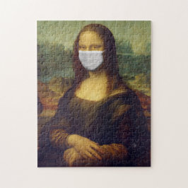 Funny Mona Lisa Face Mask Puzzle Legpuzzel
