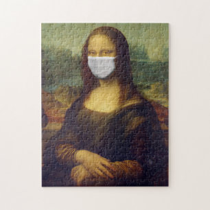 Funny Mona Lisa Face Mask Puzzle Legpuzzel