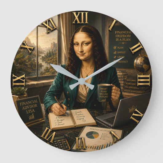 Funny Mona Lisa Financial Advisor Office Decor Grote Klok (Voorkant)