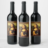 Funny Mona Lisa met Wine Book Club Wijn Etiket (Flessen)