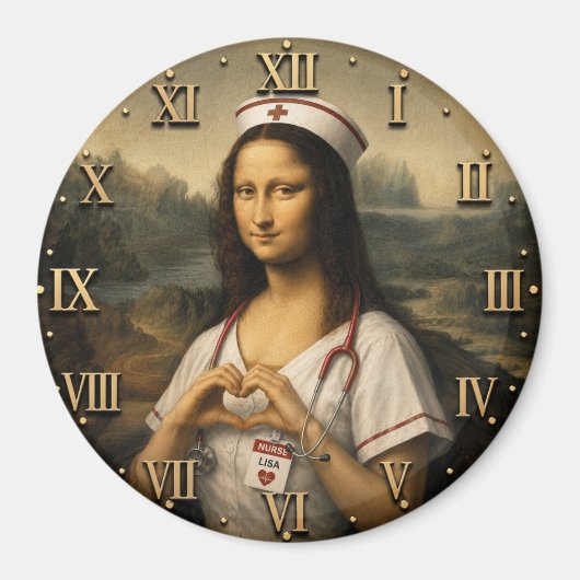 Funny Mona Lisa Nurse RN & Nursing Office Decor Magneet (Voorkant)