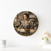 Funny Mona Lisa Office Manager Office Organization Grote Klok (Huis)