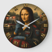 Funny Mona Lisa Paramedic EMS & First Responder Grote Klok (Voorkant)