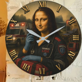 Funny Mona Lisa Paramedic EMS & First Responder  Grote Klok