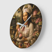 Funny Mona Lisa Pastry Chef Bakery Kitchen Decor Grote Klok (Hoek)