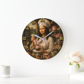 Funny Mona Lisa Pastry Chef Bakery Kitchen Decor Grote Klok (Huis)