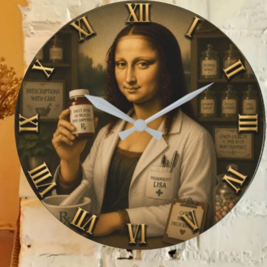 Funny Mona Lisa Pharmacist Pharmacy Grote Klok