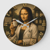 Funny Mona Lisa Pharmacist Pharmacy Grote Klok (Voorkant)