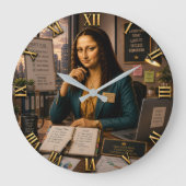 Funny Mona Lisa Project Manager Office Decor Grote Klok (Voorkant)