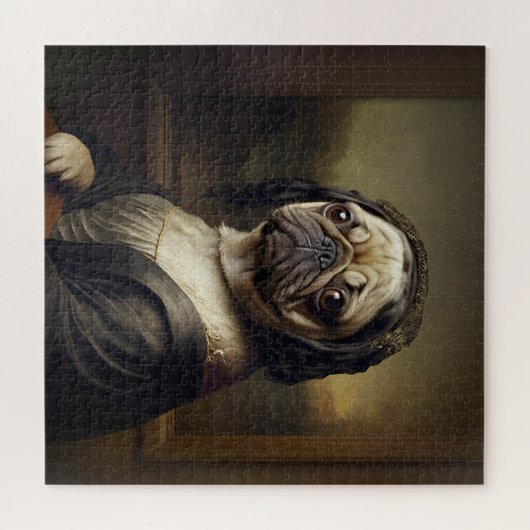 Funny Mona Lisa Pug Legpuzzel (Horizontaal)