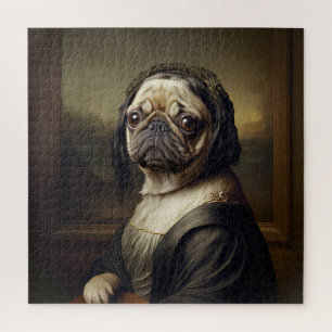 Funny Mona Lisa Pug Legpuzzel