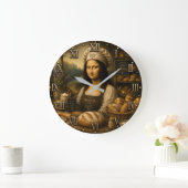 Funny Mona Lisa Rustic Bakery Kitchen Decor Grote Klok (Huis)