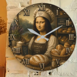 Funny Mona Lisa Rustic Bakery Kitchen Decor Grote Klok
