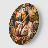Funny Mona Lisa Sushi Chef Japanese Kitchen Decor Grote Klok (Hoek)