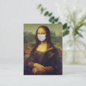 Funny Monalisa Wears Coronavirus Facial Masker Briefkaart (Staand voorkant)