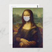 Funny Monalisa Wears Coronavirus Facial Masker Briefkaart (Voorkant / Achterkant)