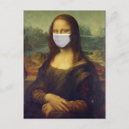 Funny Monalisa Wears Coronavirus Facial Masker Briefkaart