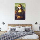 Funny Monalisa Wears Coronavirus Facial Masker Canvas Afdruk (Insitu (Slaapkamer))