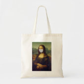Funny Monalisa Wears Coronavirus Facial Masker Tote Bag (Voorkant)