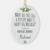 Funny Monday Quote Custom Retirement Name Keramisch Ornament (Rechts)