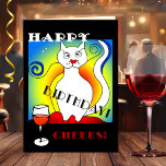 Funny Mondrian's Cat Birthday Kaart<br><div class="desc">Grappig verjaardagsfeestje met een Nederlands wenskaart geïnspireerd op kunstenaar Piet Mondriaan,  in de Verenigde Staten omgedoopt tot "Mondriaan". Een grillige draai aan een traditioneel concept. PS. Het lijkt erop dat Mondriaan inderdaad een witte kat had... </div>