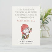 Funny Money Cash Abundance Santa Kerstwijn Feestdagenkaart (Staand voorkant)