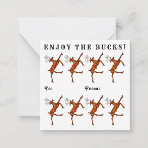 Funny Money Kerstfeestdag-kaarten Notitiekaartje