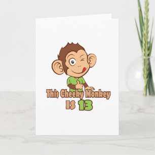 Funny Monkey 13-jarige verjaardag Kaart