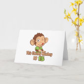 Funny Monkey 15-jarige verjaardag Kaart (Gele Bloem)